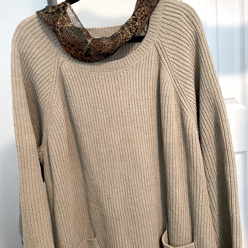 Soft Surroundings very roomy sweater in a taupe color. Size 2X